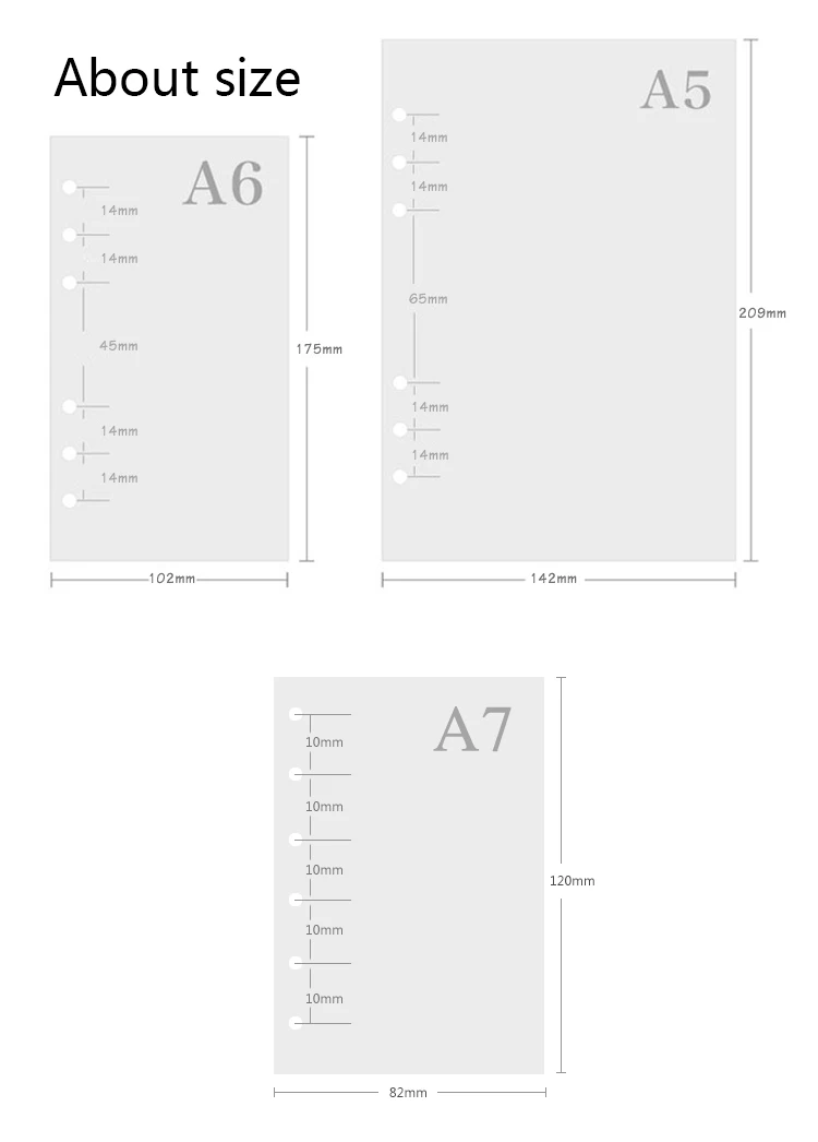 3 шт./партия блокнот дневник планировщик А5 6 отверстий вкладыш блокнот бумага А6 А7 корейский дневник личные еженедельные заправки для планировщика