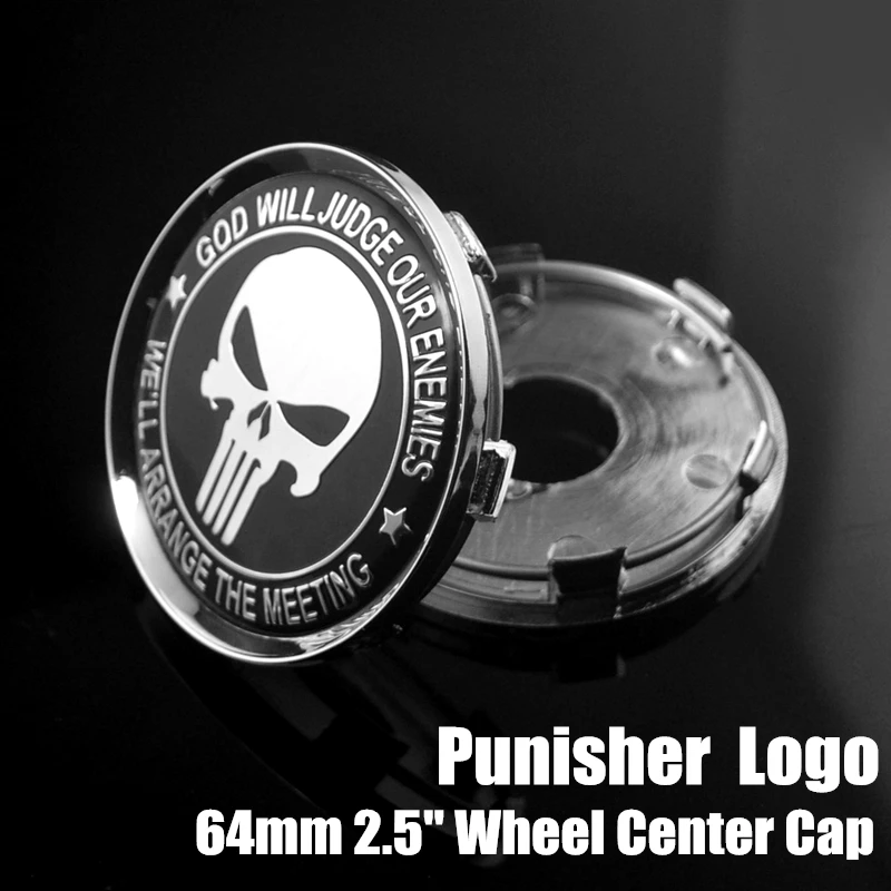 

4 Pcs 64mm 2.5 inches Car Wheel Center Caps for Saturn Vauxhall Opel Rims Punisher Skull Logo Emblem