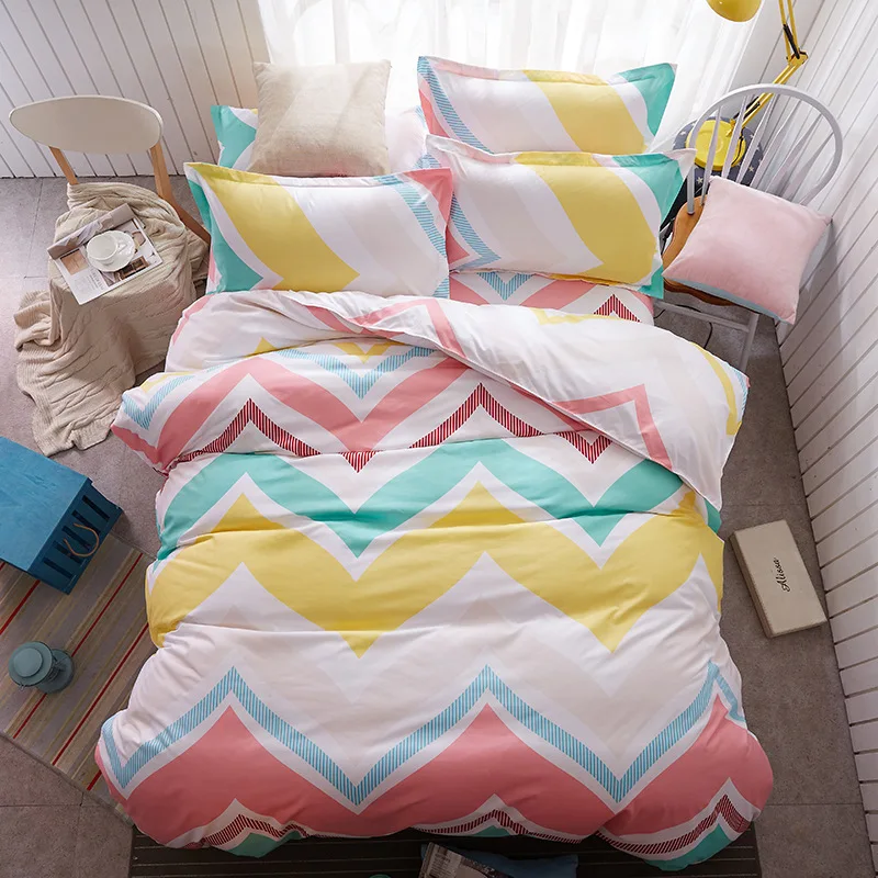 

3 Piece Home Textiles Duvet Cover King Size Bedding Set Queen Size Bed Quilt Cover Bed Sheet Set Terylene Duvet Quilt Cover