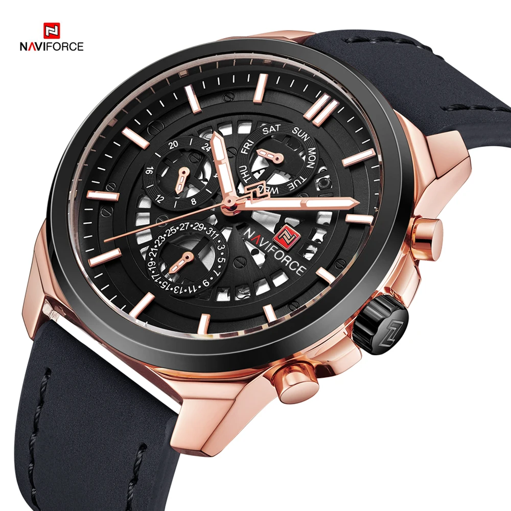 

NAVIFORCE 2018 New Luxury Brand Mens Watches Sport Watch Man Leather Business Male Clock Quartz Analog Display Relogio Masculino