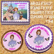 Принцесса София съедобный торт Топпер вафельная рисовая бумага для торта кекса украшение для печенья на заказ декор торта на день рождения