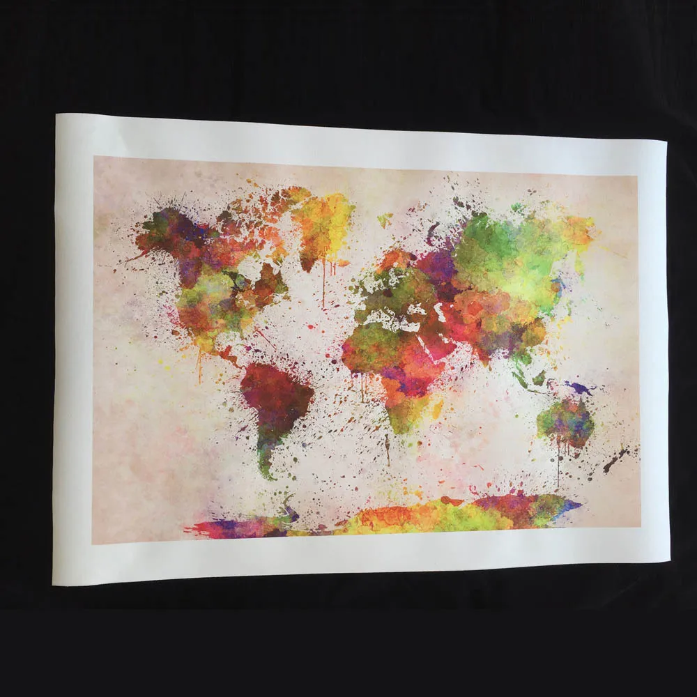 Huge Black World Map Painting Print On Canvas HD Painting Wall Art Home decor