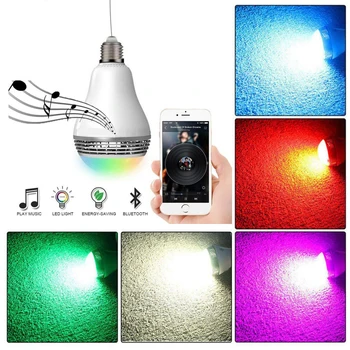 

Smart Wifi Bulb E27 8W LED RGB Bulb Lamp Wireless Bluetooth Speaker 3W Wifi APP Remote Control Light Home Automation Module