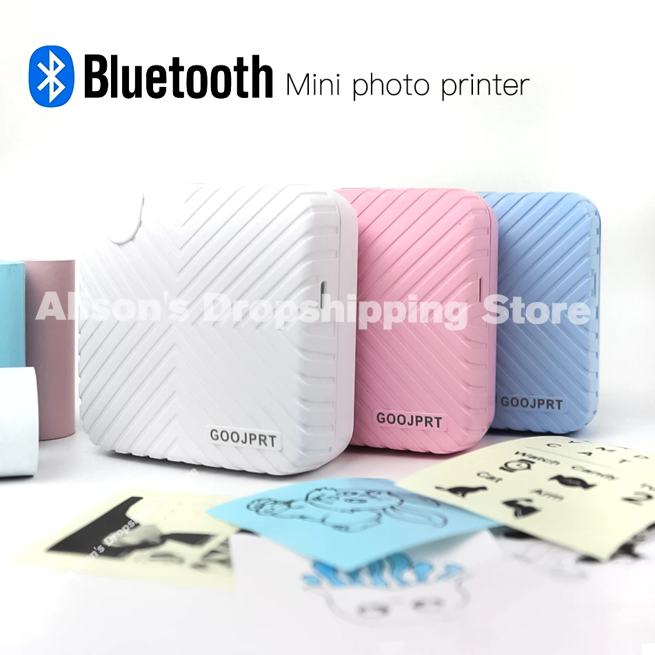 Мини Bluetooth бумага фото маленький принтер карманный портативный