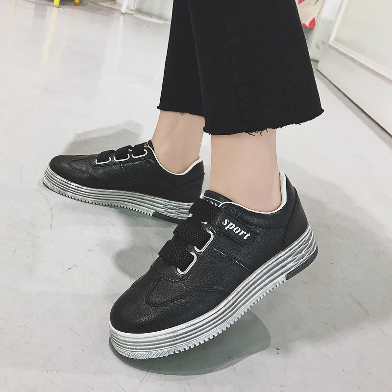 

Women Casual Shoes tenis feminino 2018 New PU Leather Retro Fashion Harajuku Dirty Shoes Woman Platform Shoes female Sneakers