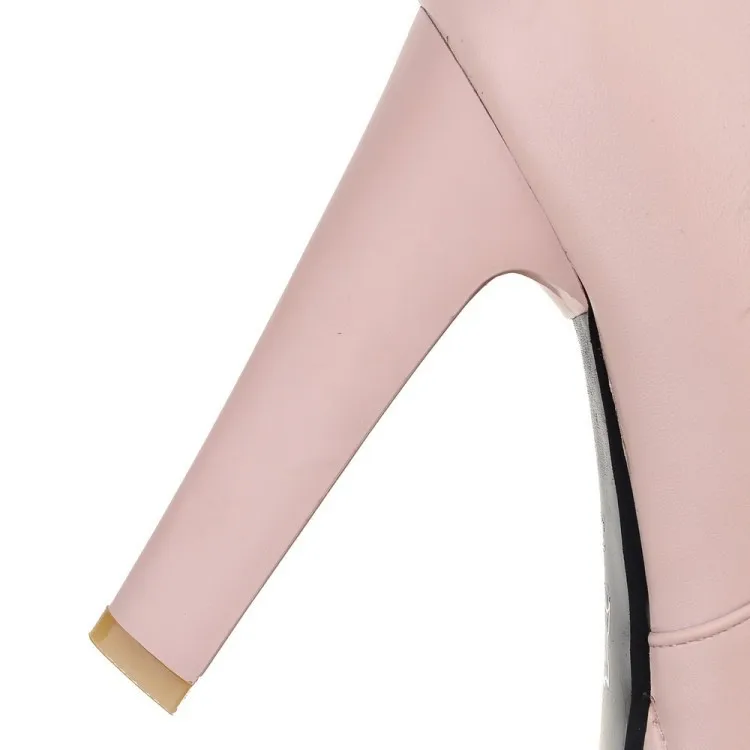 Womens Fashion Elegant Booties High Heels Shoes For Ladies Online Black And White Platform Ankle Boots Pink Beige55