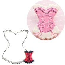 Без бретелек формы в виде платья металлический резак для печенья торт сахарный поделка инструмент для кекса кондитерский магазин печенье-сэндвич выпечки patisserie gateau