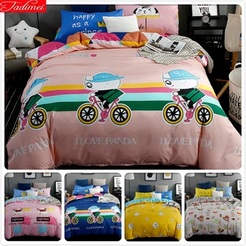 

Student Kids Bedlinens 3pcs 4pcs Bedding Set 1.5m 1.8m 2.0m Bedsheet Duvet Cover Pillow case 3/4 pcs Suit King Queen Double Size