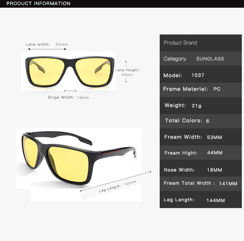 LongKeeper Для мужчин Ночное Видение Солнцезащитные очки Модные UV400 поляризованные очки вождения желтые линзы Gafas 1037/1040/1041/1045