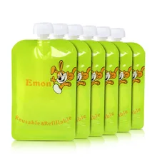 8pcs/lot Reusable Food Pouch Baby Food Pouches easy clean food bag Double Zipper Organic Baby Kids Food Pouch Topper Organizer