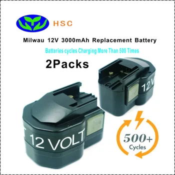 

2PCS MIL12B,3000mAh,12V,NiMh,Battery,Replacement,Milwau,4932367904,4932376508,4932373522,49240150,PBS3000 Original Battery