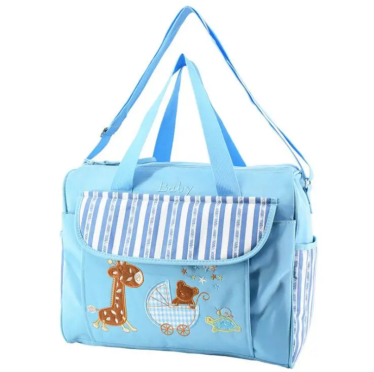 Сумка-Органайзер для подгузников, сумки для подгузников для мам, сумки для подгузников для маленьких девочек, большая дорожная сумка для мам, сумка для ухода за ребенком - Цвет: T6321-sky blue