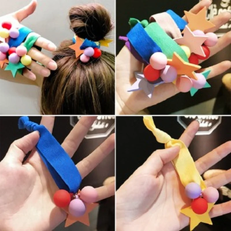 

Hair Rope Rubber Band Hair Ring Set Leather Cover Head Rope Korean Small Fresh and Simple Personality Lovely