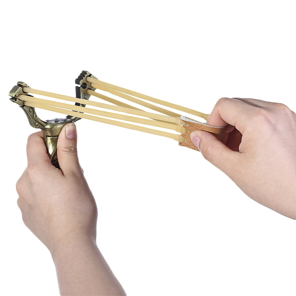 Powerful Outdoor Hunting Demon Shape Catapult Slingshot PU Leather Catapult Professional Tactical AluminiumTool Accessories
