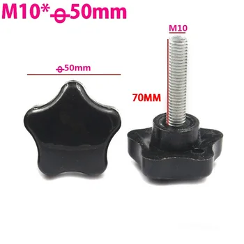 

20pcs/LOT Black Bakelite M10x70mm Male Thread Star Shaped Head 50mm Diameter 5Star Knob Grips Clamping Screw Knob M10XD50X70