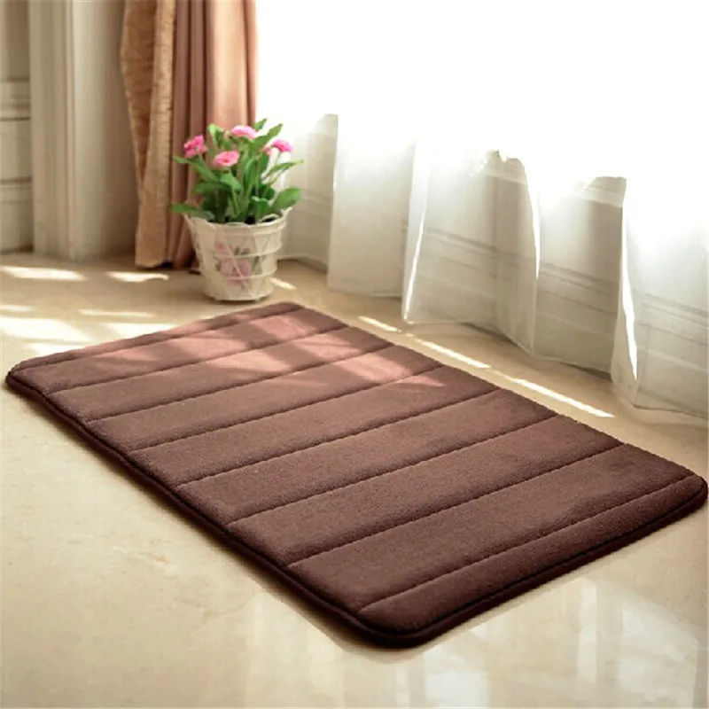 

40*60CM coral fleece non-slip bath mat slow rebound bath rug mat Free Shipping