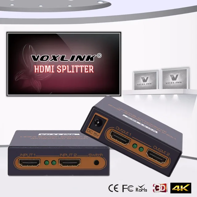 voxlink 4k 2k 2x2 hdmi splitter switch 1080p 2 input 2 output hdmi hdmi switch that works with ps4