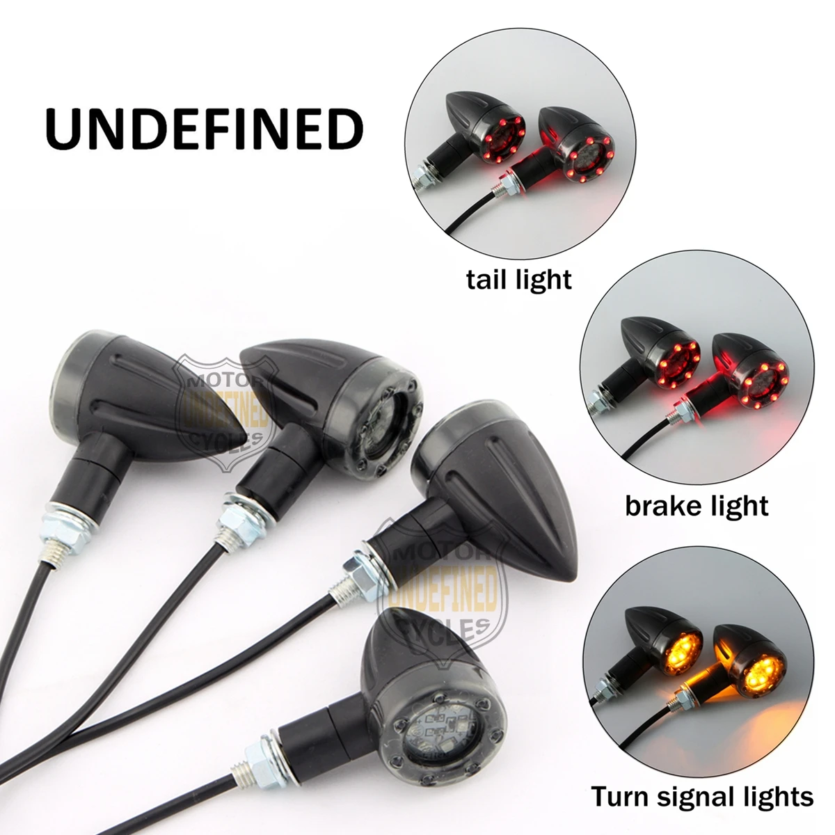 

Bullet Motorcycle LED Turn Signal Light Indicator Brake Tail Light Blinker Cafe Racer For Harley Sportster Dyna Softail 8mm
