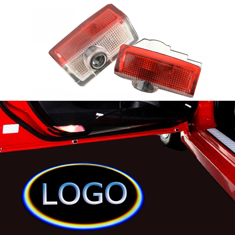 

ECAHAYAKU 2pcs Car Welcome Light Door LED Ghost Shadow Projector Laser car-styling For Audi BENZ TOYOTA BMW LOGO Car accessories