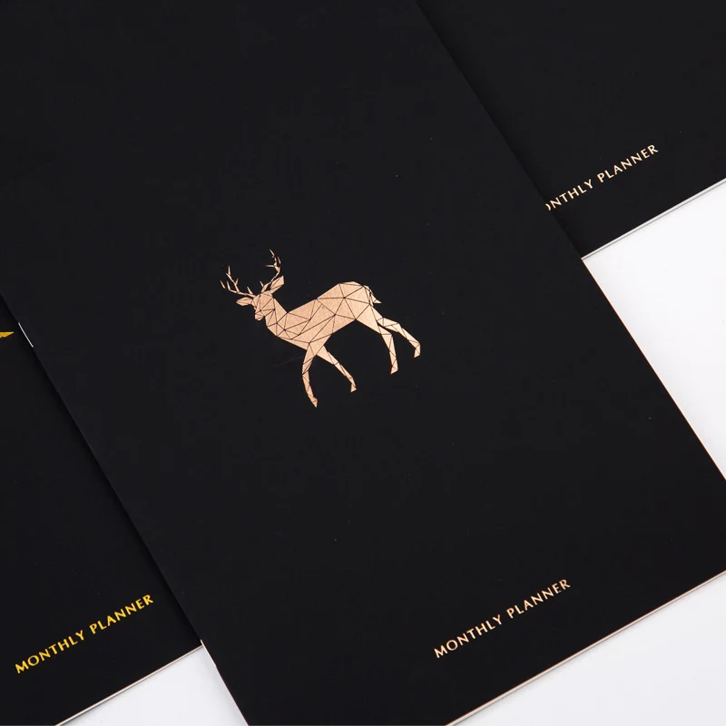 

2019 Agenda A4 Metallic Gilding Deer Bird Horse Schedule Monthly Planner Kawaii Stationary School Papeleria Organizer Notebook
