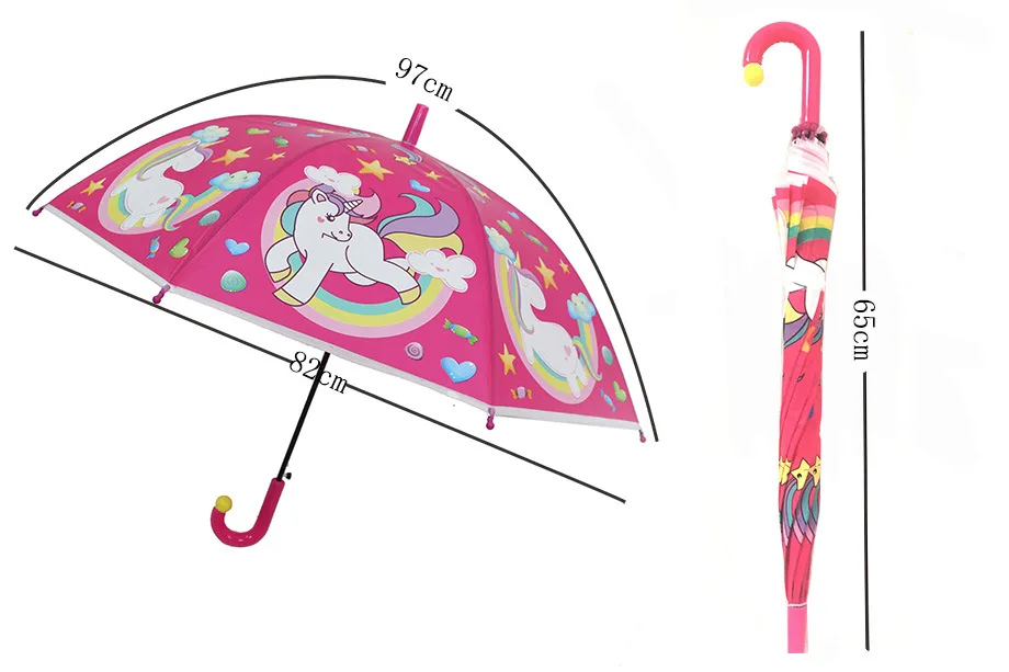Hot Lovely Cartoon Umbrella For Sun Protection School Students Long Handle Umbrella For Kids Girls Gift Rain Umbrella (9)