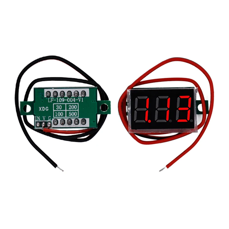 DC 4,5 V-30 V 2 провода 3 Биты красный цифровая панель напряжения постоянного тока вольтметр тестер для автомобиля 21