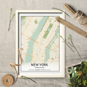 

Nordic Canvas Painting Wall Art Picture Grassland Custom Print City Art MAP Custom City MAP Wall Art for Home Decor Frameless