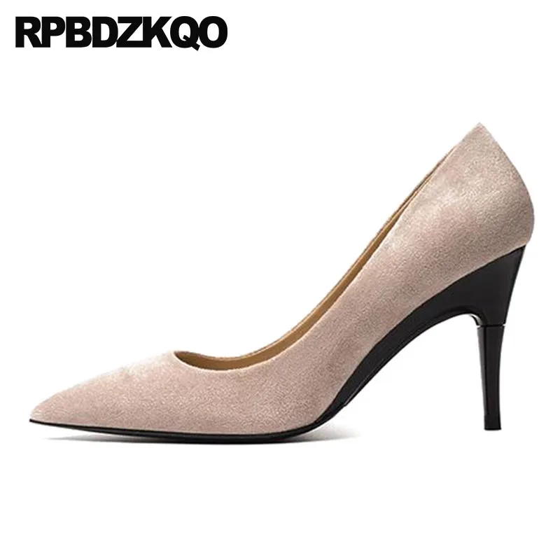 Cm Orteil nu Haute Pointu Taille vin Pompes En Anormales Vin Femmes Scarpin Amovibles Catwalk Chaussures Talons Rose Daim Rouge 34 8 rose 2018 4 Rouge rouge Noir Avec Nu HH6qfnr