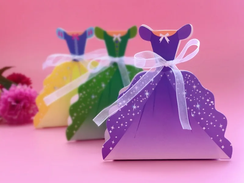 Коробка для свадебного подарка принцесса коробка конфет снежные белые украшения для вечеринки бумажный пакет для конфет Беби Шауэр детский день рождения коробки 50 шт