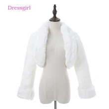 Зимние Свадебные меховые обертывания Свадебные болеро куртка недорогой Свадебный шаль накидки плюс размер болеро из искусственного меха шали Свадебные Куртки