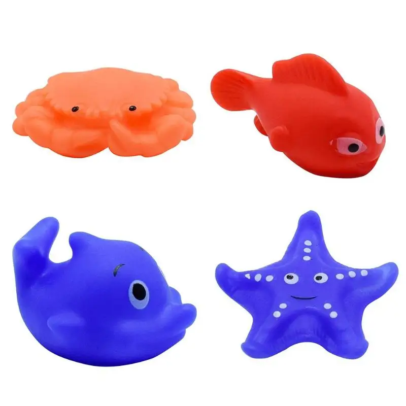 Милый мультфильм животных детские купальные игрушки детей плавать Squeeze Мягкие резиновые игрушки антистресс животных Squeeze игрушки для