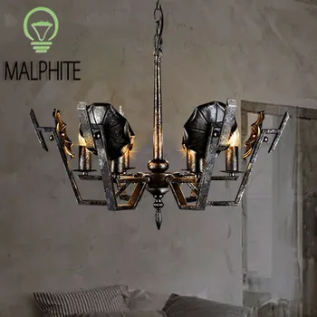 

American Retro Chandeliers Lighting Living Room Bedroom Restaurant Industrial Decor Chandelier Youlaike Rustic Bar Light Fixture