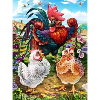 

5D DIY diamond embroidery three chickens diamond painting Cross Stitch full square Rhinestone mosaic home decoration
