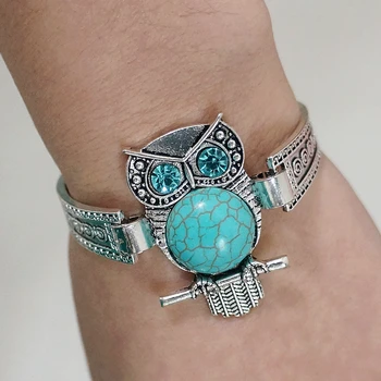 Classical Vintage Owl Turquoises Bracelet & Bangles