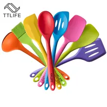 TTLIFE FDA genehmigt 8 stücke Silikon Kochen Werkzeuge Utensil Set Hitzebeständige Silicon Küche Kochen Set
