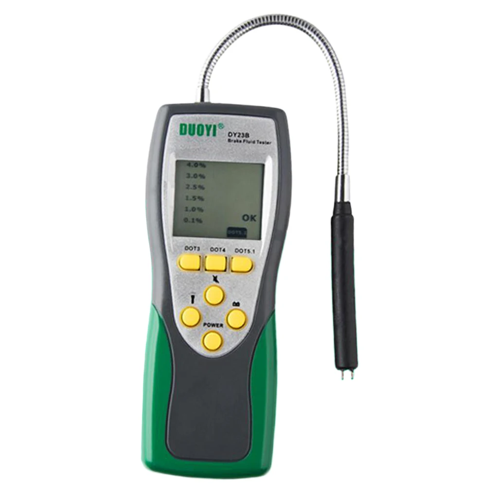 Automotive Brake Fluid Tester Oil Moisture Water Detection for Auto DOT3 DOT4 DOT5 Brake Fluid Diagnostic Detector 1PK 2.2in