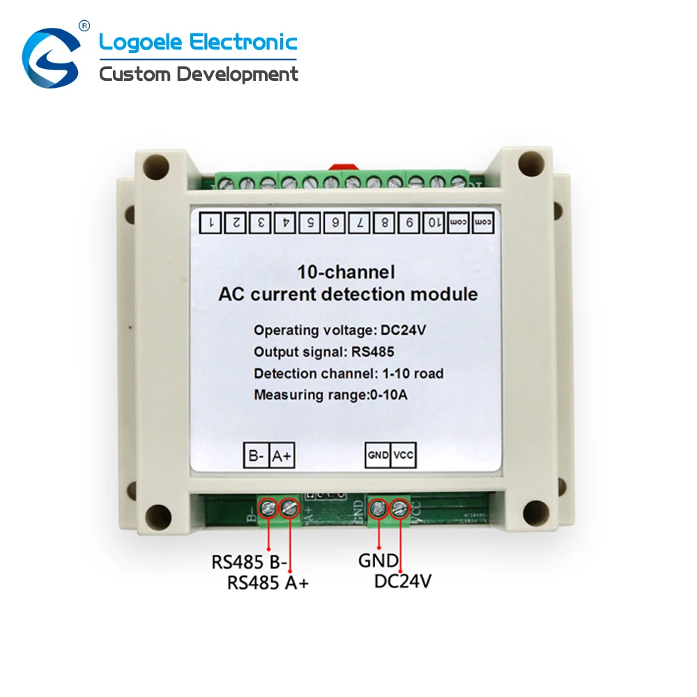 Loele-transmissor de Corrente ca de 10 Canais Sensor de Saída 485 Alcance Total Módulo de Detecção de Aquisição em Tempo Real Acessórios p/ quadro de demonstração - Imagem 3