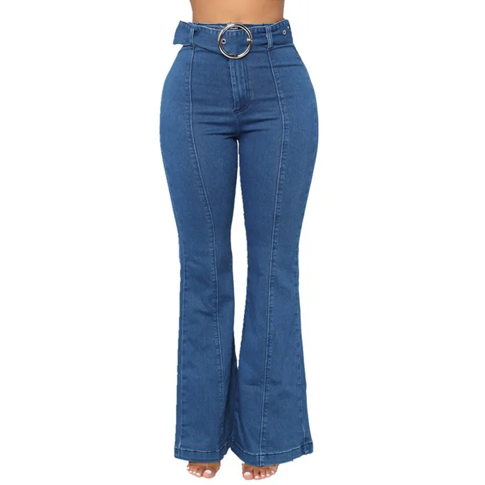 Высокая Талия расклешенные джинсы брюки джинсы Acampanados Mujer эластичные джинсы брюки джинсы для Женщины Camisa Feminina брюки LJ8004