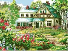 

MaHuaf-W1094 House with veranda garden coloring by numbers new arrival unique gift digital oil painting