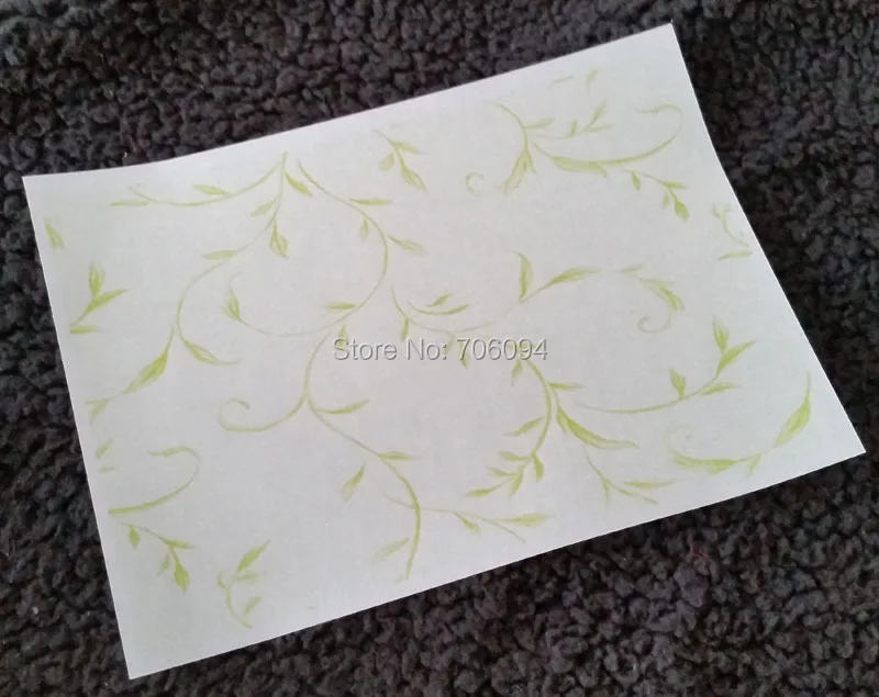 

200PCS 15x21cm(5.91''x8.27'') printed green cirrus Handmake Soap Wrapping Paper Oil Proof Paper Gift Wrapper