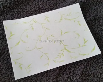 

200PCS 15x21cm(5.91''x8.27'') printed green cirrus Handmake Soap Wrapping Paper Oil Proof Paper Gift Wrapper
