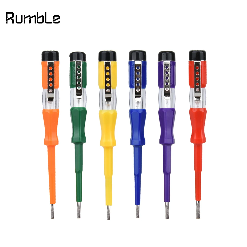 

1pcs Electricity LED Test Pen Flat Screwdriver Electrician Hand Tool Utility Light Device Screw Driver Household Voltage Tester