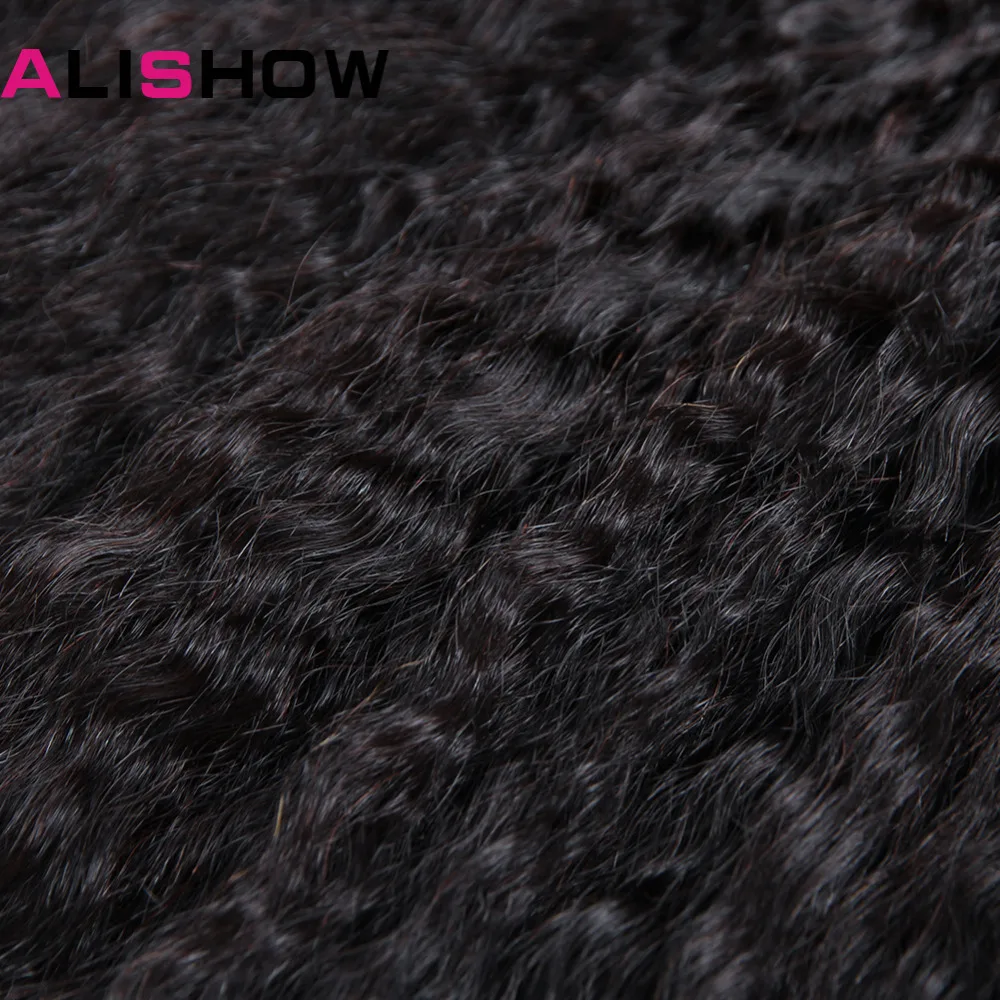 Alishow Hair Kinky Striaght Clip In Human Hair Extension 120g Brazilian Natural Hair in Clips Full Head Remy Hair Natural Color