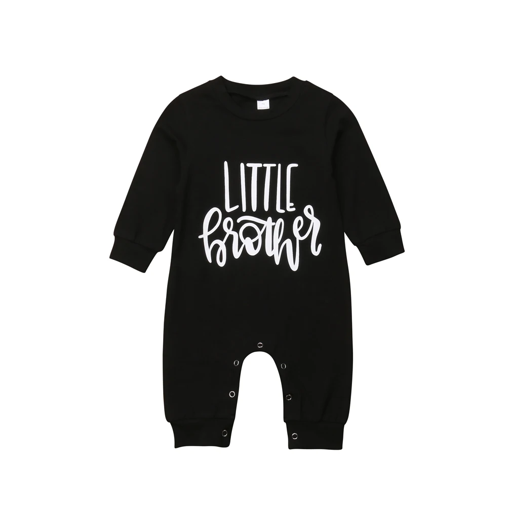 Новорожденных Одежда для малышей, мальчиков хлопковый комбинезон с длинными рукавами и надписью теплые Повседневное комбинезоны Детский