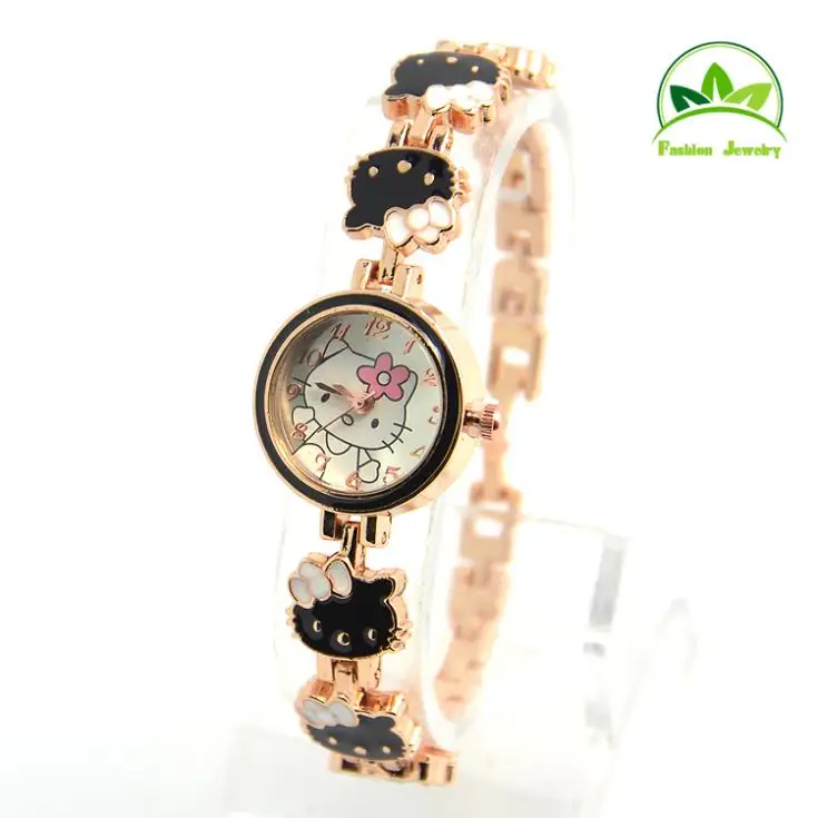 Hot Sales Lovely Hello Kitty Watch Children Girls Women Fashion Dress Quartz Wrist Watch GO085