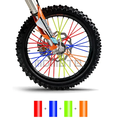 72 шт. Универсальный Байк эндуро внедорожный мотоцикл обод колеса спицы кожухи скины чехол для KTM Honda Yamaha Aprilia kawasaki - Цвет: A