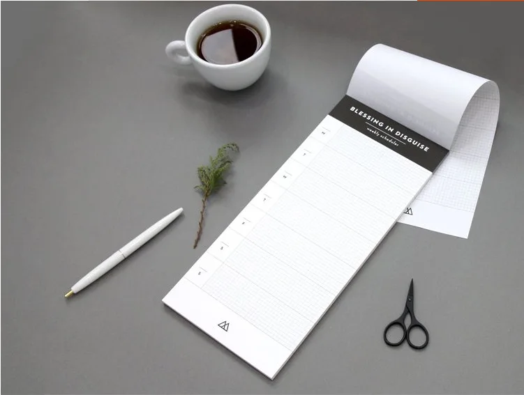 Large Office Desk Weekly Planner Large Notepad 54Pages Grid Memo Pad