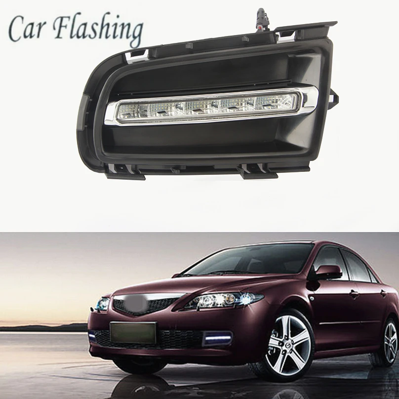 Car Flashing 2pcs For Mazda 6 Mazda6 2006 2009 LED DRL Daytime Running