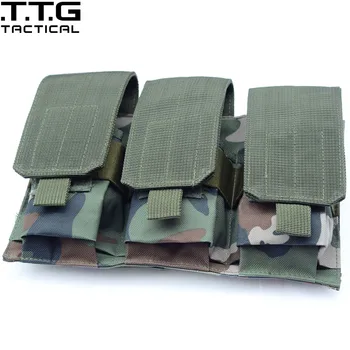 

Triple M4 Mag Pouch Molle Military Triple AR15 M4 5.56mm Mag Magazine Pouch Pistol Handgun Shooting Vest Tool Dump Drop Bag