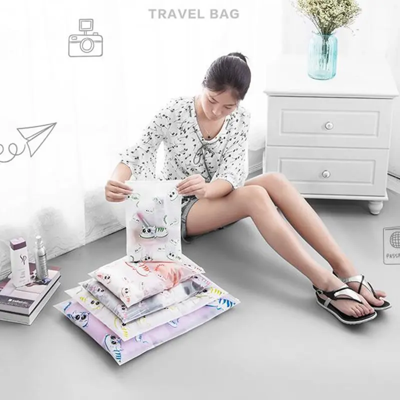 لطيف الكرتون القط نمط حقيبة مستحضرات تجميل تخزين PVC المحمولة التجميل حقيبة المرأة الحقيبة أدوات الزينة مقسم حقيبة حالة السفر Necessarie